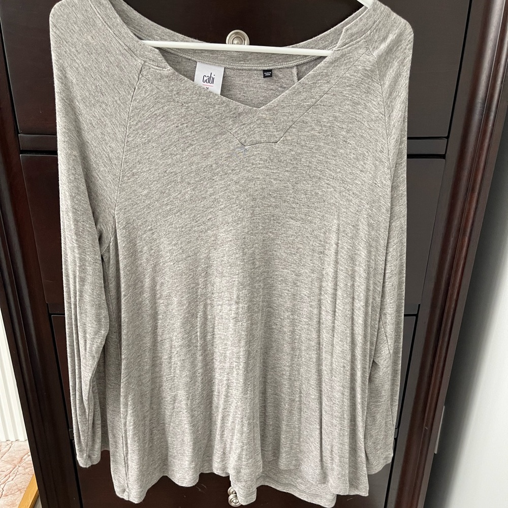 CAbi gray long sleeve top, medium